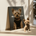 Load image into Gallery viewer, Custom Pet Portrait – Dog Holding Toothbrush | Personalized Dog Wall Art | Funny Bathroom Decor | Pet Name Included | Gift for Dog Lovers