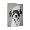 Load image into Gallery viewer, Custom Dog ArtAussiedoodle Bathroom Canvas – Luxurious Bath Decor for Dog Lovers
