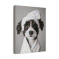 Load image into Gallery viewer, Custom Dog ArtAussiedoodle Bathroom Canvas – Luxurious Bath Decor for Dog Lovers