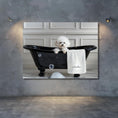 Load image into Gallery viewer, Custom Dog Art Bichon Frise Bath Art | Personalized Dog Decor for Your Bathroom | CustomDogArt.com | 2024