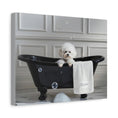 Load image into Gallery viewer, Custom Dog Art Bichon Frise Bath Art | Personalized Dog Decor for Your Bathroom | CustomDogArt.com | 2024
