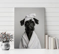 Load image into Gallery viewer, Custom Dog ArtBlack Giant Schnauzer Bathroom Canvas – Luxurious Bath Decor for Dog Lovers