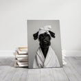 Load image into Gallery viewer, Custom Dog ArtBlack Giant Schnauzer Bathroom Canvas – Luxurious Bath Decor for Dog Lovers