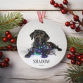Load image into Gallery viewer, Custom Dog ArtBlack Lab Christmas Ornament | Personalized