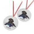 Load image into Gallery viewer, Custom Dog ArtBlack Lab Christmas Ornament | Personalized