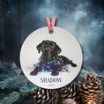 Load image into Gallery viewer, Custom Dog ArtBlack Lab Christmas Ornament | Personalized