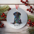 Load image into Gallery viewer, Custom Dog ArtBlack Lab Puppy Christmas Ornament | Personalized