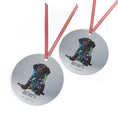 Load image into Gallery viewer, Custom Dog ArtBlack Lab Puppy Christmas Ornament | Personalized