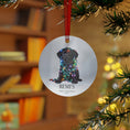 Load image into Gallery viewer, Custom Dog ArtBlack Lab Puppy Christmas Ornament | Personalized