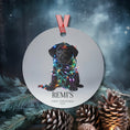 Load image into Gallery viewer, Custom Dog ArtBlack Lab Puppy Christmas Ornament | Personalized