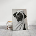 Load image into Gallery viewer, Custom Dog ArtBlack Lab Puppy Spa Canvas – Adorable Bath Decor for Dog Lovers