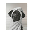 Load image into Gallery viewer, Custom Dog ArtBlack Lab Puppy Spa Canvas – Adorable Bath Decor for Dog Lovers
