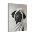 Load image into Gallery viewer, Custom Dog ArtBlack Lab Puppy Spa Canvas – Adorable Bath Decor for Dog Lovers