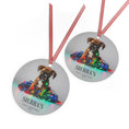 Load image into Gallery viewer, Custom Dog ArtBoxer Lab Puppy Christmas Ornament | Personalized