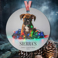 Load image into Gallery viewer, Custom Dog ArtBoxer Lab Puppy Christmas Ornament | Personalized