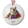 Load image into Gallery viewer, Custom Dog ArtBulldog Christmas Ornament | Personalized