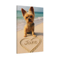 Load image into Gallery viewer, Custom Dog ArtCanvas Art, Pet Memory Portrait of Your Dog, Beach Design, Personalized with Name, Print, Fast Turnaround