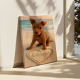 Load image into Gallery viewer, Custom Dog ArtCanvas Art, Pet Memory Portrait of Your Dog, Beach Design, Personalized with Name, Print, Fast Turnaround