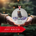 Load image into Gallery viewer, Custom Dog ArtChocolate Lab Christmas Ornament | Personalized