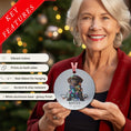 Load image into Gallery viewer, Custom Dog ArtChocolate Lab Puppy Christmas Ornament | Personalized