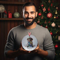 Load image into Gallery viewer, Custom Dog ArtChocolate Lab Puppy Christmas Ornament | Personalized