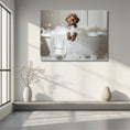 Load image into Gallery viewer, #shop_name Chocolate Labradoodle Bliss: Luxurious Bubble Bath Art Print for Home Decor | CustomDogArt.com | 2024