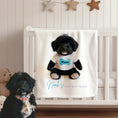 Load image into Gallery viewer, Custom Dog ArtCustom Baby Blanket with Dog • Personalized Nursery Blanket with Name • Newborn Keepsake & Baby Shower Gift