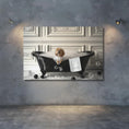 Load image into Gallery viewer, Custom Dog Art | Personalized bath towel with your Dog in overflowing bubble Bathtub