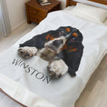 Load image into Gallery viewer, Custom Dog ArtCustom Dog Blanket Pet Face Dog Blanket Gift for Dog Owners, Personalized Dog Lover Blanket, Pet Portrait Dogs Blanket for Pet Lovers Gift