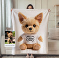 Load image into Gallery viewer, Custom Dog ArtCustom Dog Memorial Blanket, Turn Your Dog’s Photo into a Cuddly Stuffed Animal Blanket, Pet Loss Gift Keepsake