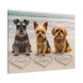 Load image into Gallery viewer, Custom Dog ArtCustom Dog Portrait from Photo, Multi Pet Artwork, Dog Lover Gift, Dog Memorial, Beach Scene, Personalized Dog Art, 3 Dog Art Work