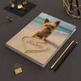 Load image into Gallery viewer, Custom Dog ArtCustom Dog Portrait Journal | Name in Sand | Personalized Matte Hardcover Notebook | Inspirational Manifestation Diary Gift for Dog Lovers