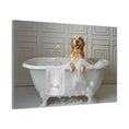 Load image into Gallery viewer, Custom Dog ArtCustom Golden Retriever Dog in Bathtub Art - Perfect Gift for Golden Retriever Moms