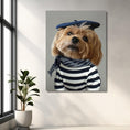 Load image into Gallery viewer, Custom Dog ArtCustom Parisian Dog Portrait - Personalized Pet Art in Elegant Beret
