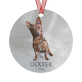 Load image into Gallery viewer, Personalized Dog Ornament – Custom Pet Photo Metal Keepsake with Name – Dog Portrait Memorial Gift for Pet Lovers