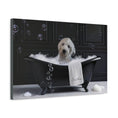 Load image into Gallery viewer, Custom Dog ArtCustom Pet Portriat featuring your Pet in a Dog Bubble Bath Canvas – Adorable Personalized Pet Art