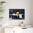 Load image into Gallery viewer, Custom Dog ArtDog Bath Time Framed Art, Pet Lovers Decor, Fun Home Wall Art, Dog Owner Gift, Bubble Bath Canvas, Pet Bathroom Art