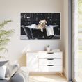 Load image into Gallery viewer, Custom Dog ArtDog Bath Time Framed Art, Pet Lovers Decor, Fun Home Wall Art, Dog Owner Gift, Bubble Bath Canvas, Pet Bathroom Art