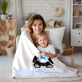 Load image into Gallery viewer, Custom Baby Blanket with Dog • Personalized Nursery Blanket with Name • Newborn Keepsake & Baby Shower Gift - Custom Dog Art