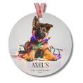 Load image into Gallery viewer, Custom Dog ArtGerman Shepherd Puppy Christmas Ornament | Personalized