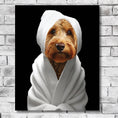 Load image into Gallery viewer, Custom Dog ArtGolden Doodle Spa Canvas Wall Art - Pampered Pup Bathroom Decor
