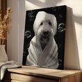 Load image into Gallery viewer, Custom Dog ArtGoldendoodle Spa Art Black and White Print – Adorable Dog Wall Decor, Bath Time Funny Dog Poster, Grooming Gift, Cute Goldendoodle Gift for Dog Lovers