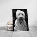 Load image into Gallery viewer, Custom Dog ArtGoldendoodle Spa Art Black and White Print – Adorable Dog Wall Decor, Bath Time Funny Dog Poster, Grooming Gift, Cute Goldendoodle Gift for Dog Lovers