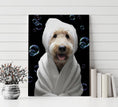 Load image into Gallery viewer, Custom Dog ArtGoldendoodle Spa Art Print – Adorable Dog Wall Decor, Bath Time Funny Dog Poster, Grooming Gift, Cute Goldendoodle Gift for Dog Lovers