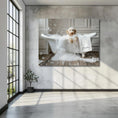 Load image into Gallery viewer, Custom Dog ArtLuxurious Labradoodle Bubble Bath Canvas - Pampered Pup Bathroom Decor