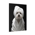 Load image into Gallery viewer, Custom Dog ArtMaltese Spa Canvas Wall Art - Pampered Pup Bathroom Decor