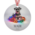 Load image into Gallery viewer, Custom Dog ArtMiniature Schnauzer Christmas Ornament | Personalized