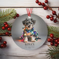 Load image into Gallery viewer, Custom Dog ArtMiniature Schnauzer Puppy Christmas Ornament | Personalized