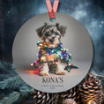 Load image into Gallery viewer, Custom Dog ArtMiniature Schnauzer Puppy Christmas Ornament | Personalized