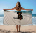 Load image into Gallery viewer, Custom Dog ArtPersonalized Beach Towel with Dog Design, Fun Summer Vibes, Perfect for Pet Lovers, Beach Days, Pool Parties, Gift Idea